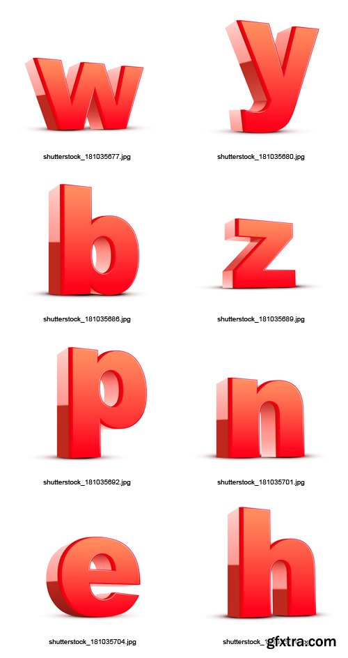 Amazing SS - 3D Red Alphabet, 26xEPS