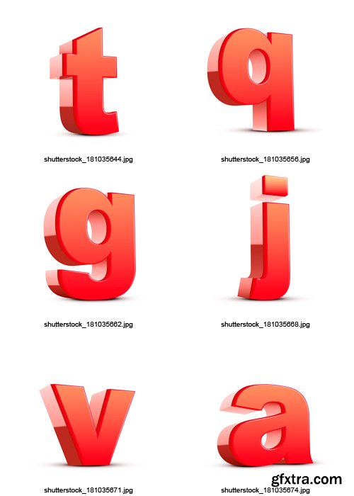 Amazing SS - 3D Red Alphabet, 26xEPS