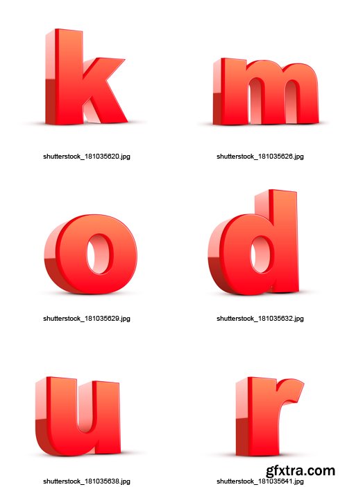 Amazing SS - 3D Red Alphabet, 26xEPS