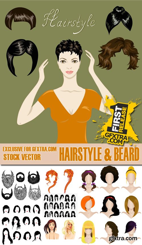 Shutterstock - Hairstyle and Beard, 25xEps