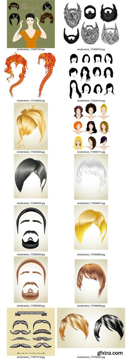 Shutterstock - Hairstyle and Beard, 25xEps