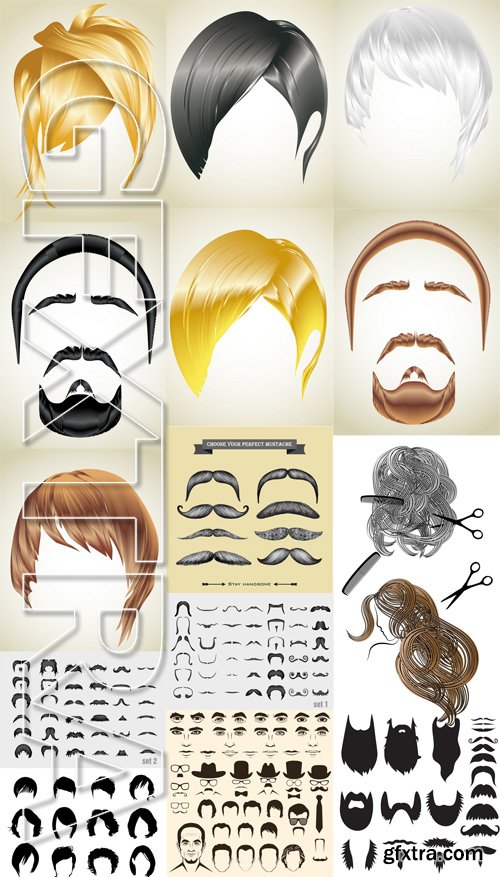 Shutterstock - Hairstyle and Beard, 25xEps