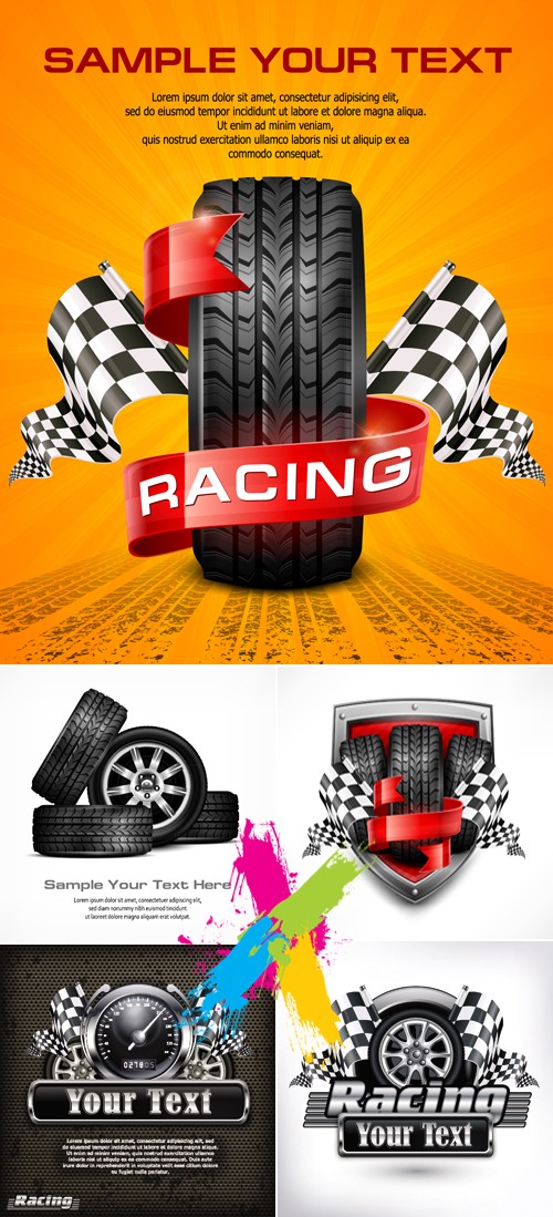 Racing & Car Tire Backgrounds Vector