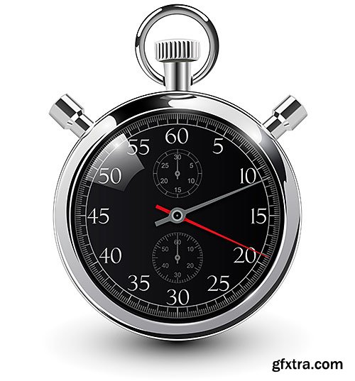 Clock and clockwork, speedometers, stopwatches, 2 - VectorStock