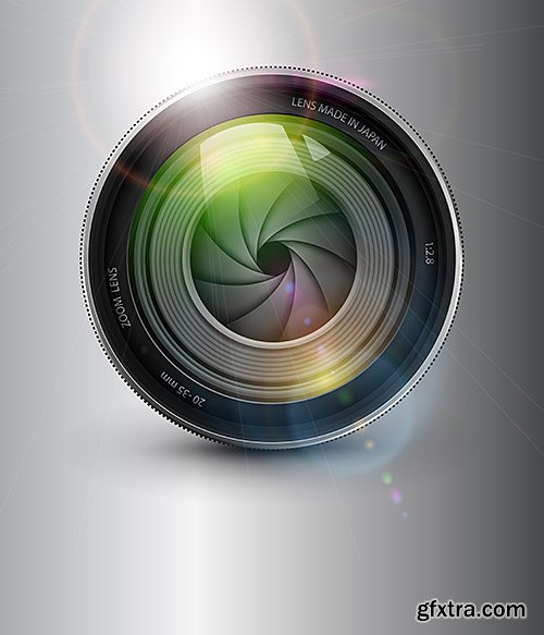 Photography professional lens - VectorStock