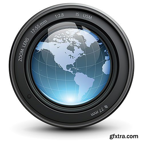 Photography professional lens - VectorStock