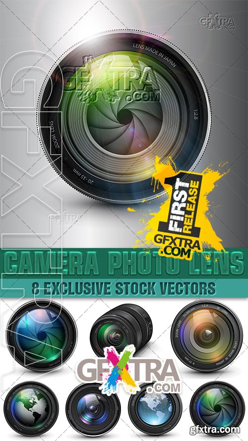 Photography professional lens - VectorStock