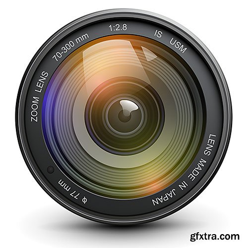 Photography professional lens - VectorStock