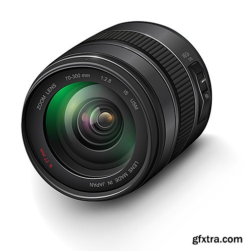 Photography professional lens - VectorStock