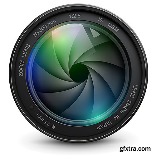 Photography professional lens - VectorStock