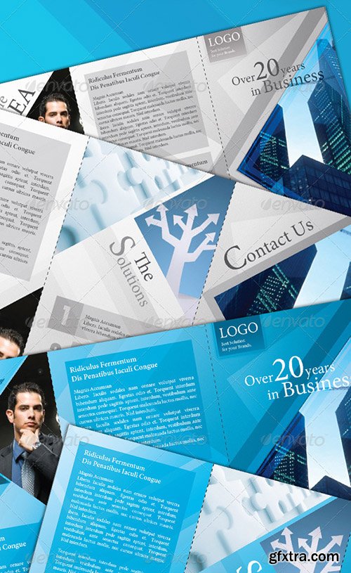 GraphicRiver Blue & Gray Tri-Fold 757473