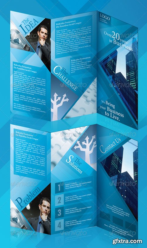 GraphicRiver Blue & Gray Tri-Fold 757473