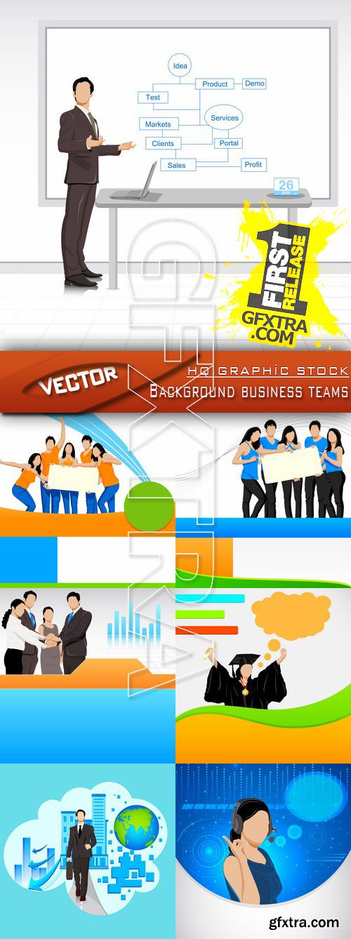 Stock Vector - Background business teams