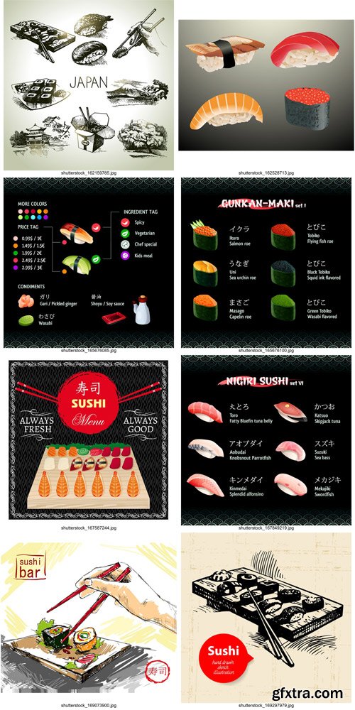 Shutterstock - Sushi and Rolls, 25xEps