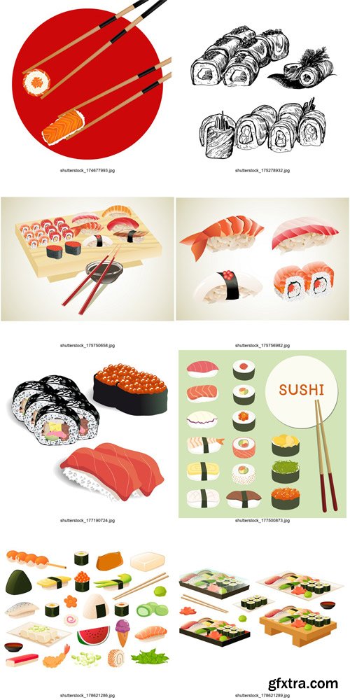 Shutterstock - Sushi and Rolls, 25xEps