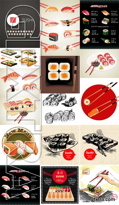 Shutterstock - Sushi and Rolls, 25xEps