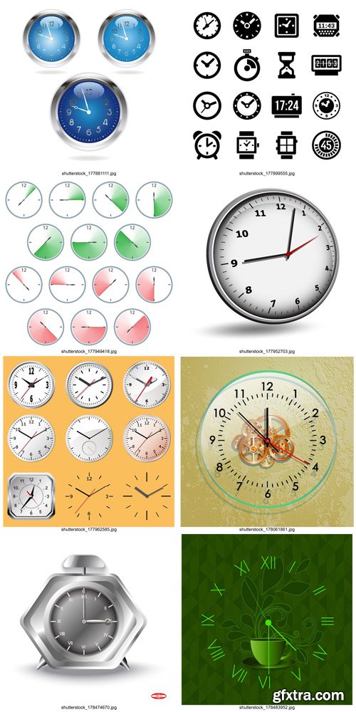 Shutterstock - Alarm clock, Time, watch, 25xEps