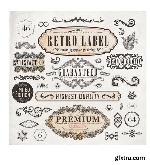 Amazing SS - Retro Vintage labels, 25xEPS