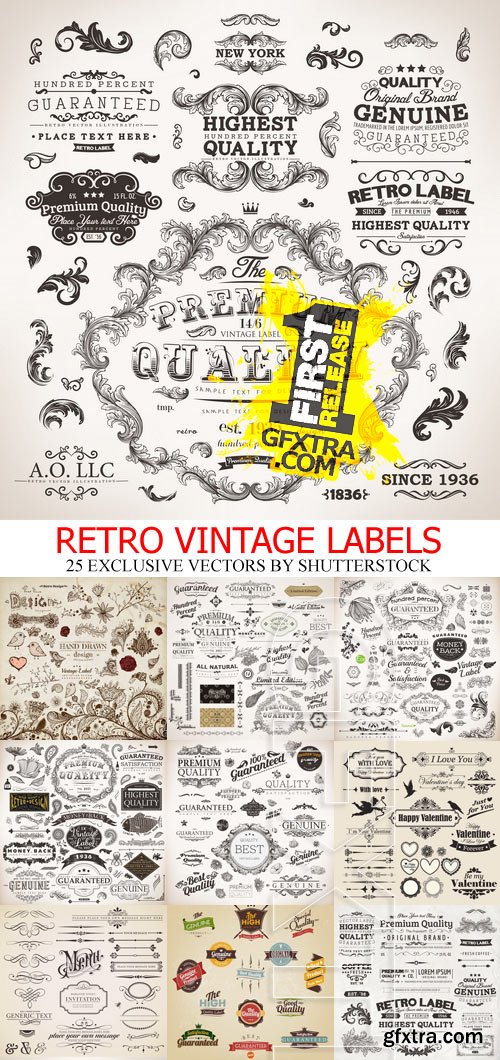 Amazing SS - Retro Vintage labels, 25xEPS