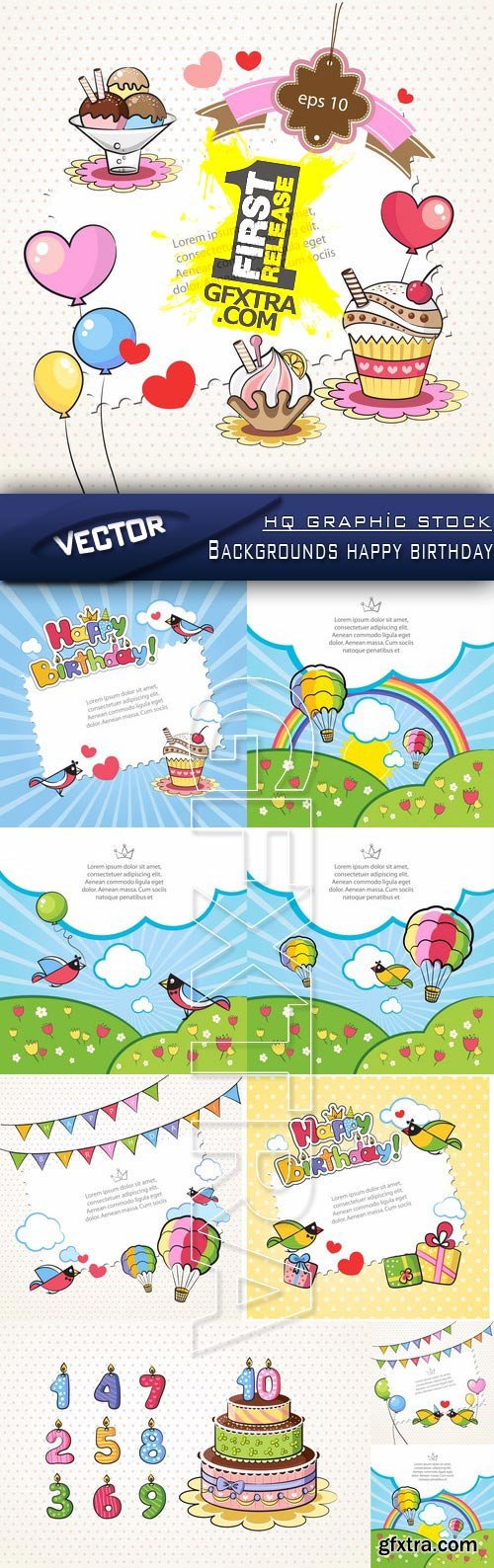 Stock Vector - Backgrounds happy birthday