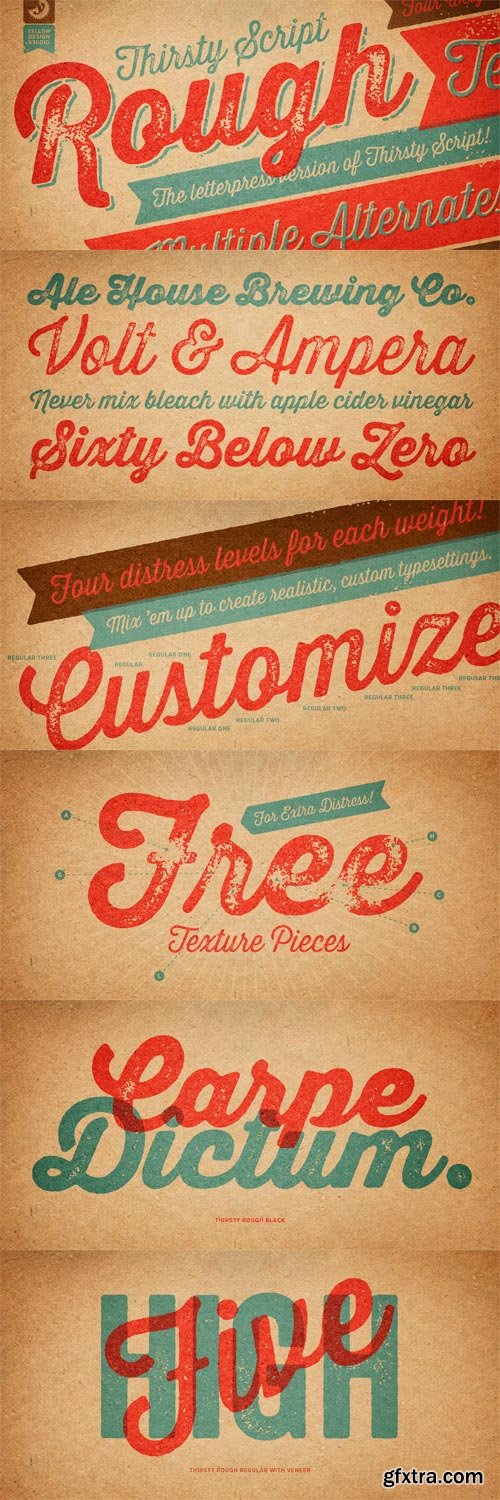 Thirsty Rough Font Family - 21 Fonts for $49