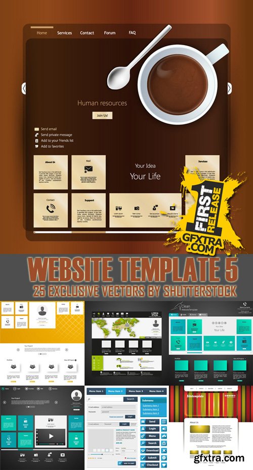 Shutterstock - Website template 5, 25xEps