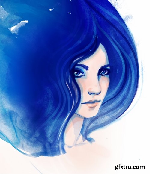 Woman - watercolor set -15 HQ Jpg