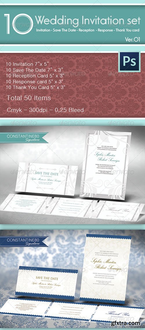 GraphicRiver 10 Wedding Invitations Sets 4514915