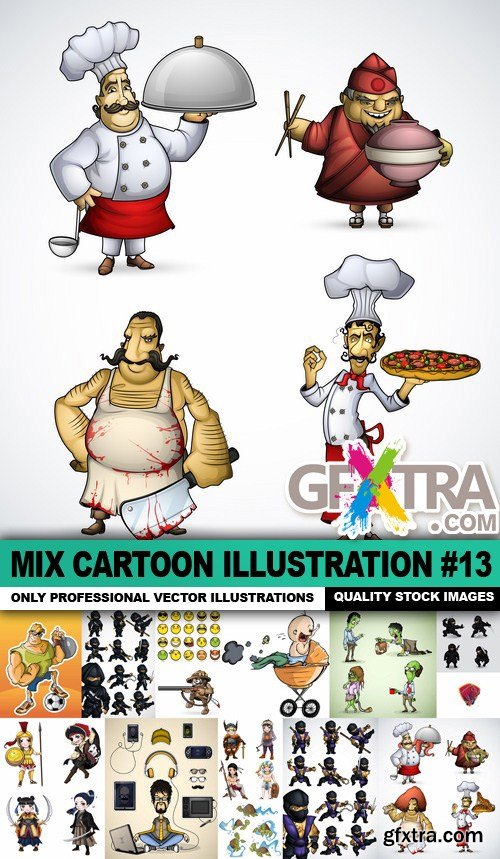 Mix Cartoon Illustration #13 - 50 Vector