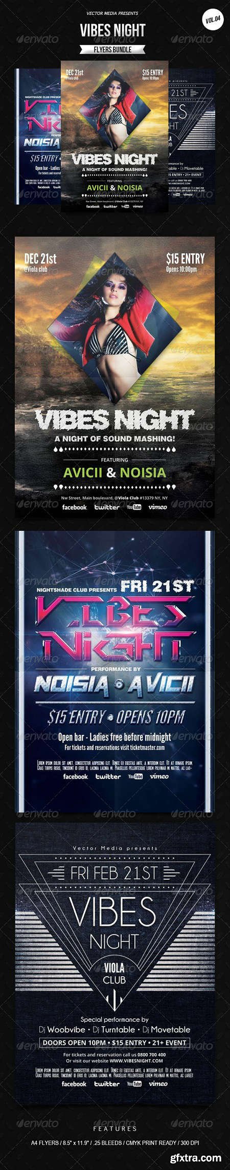 GraphicRiver - Vibes Night - Flyers Bundle [Vol.4]