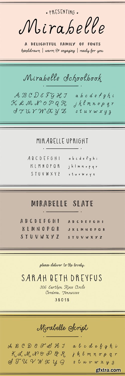 Mirabelle Font Family - 4 Fonts for $56