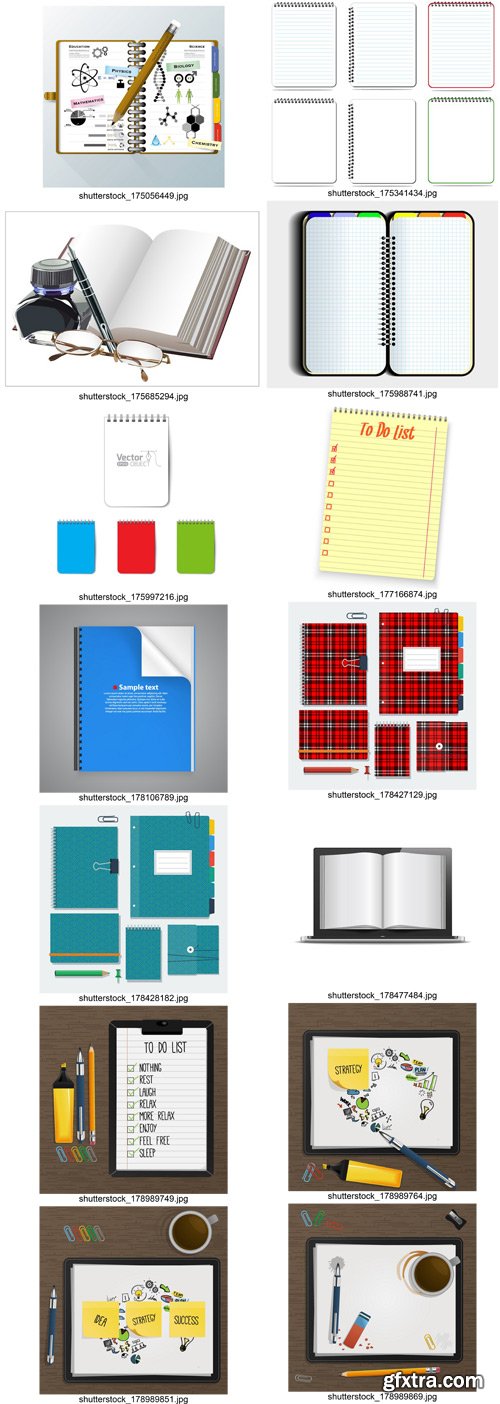 Shutterstock - Notebook and Notepad, 25xEps