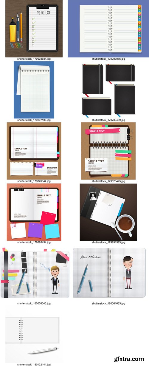 Shutterstock - Notebook and Notepad, 25xEps