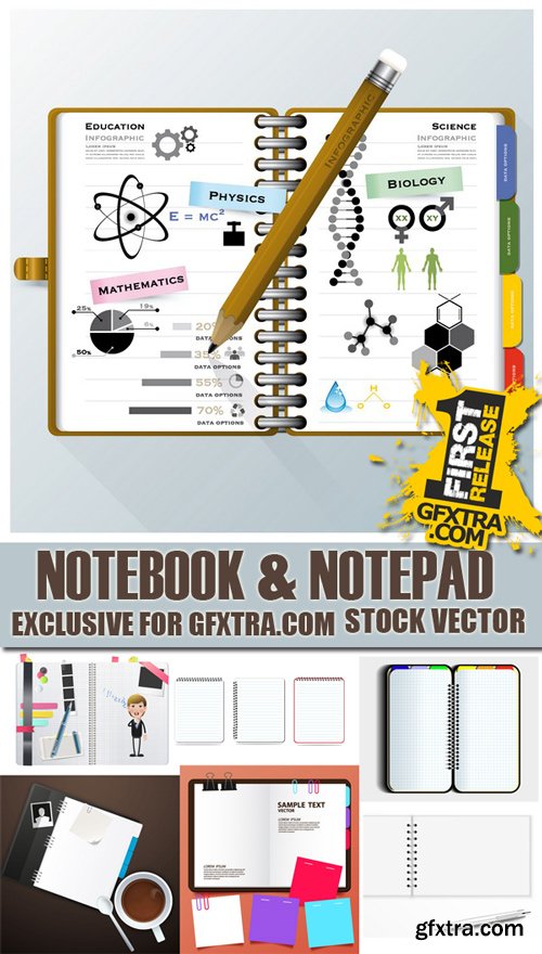 Shutterstock - Notebook and Notepad, 25xEps