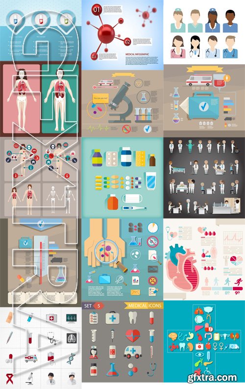 Stock Vectors - Medical Infographic 2, 25xEps