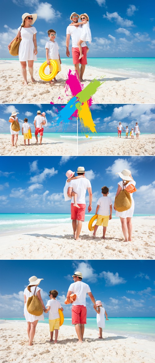 Stock Photo - Happy Family at the Beach