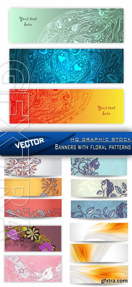 Stock Vector - Banners with floral patterns