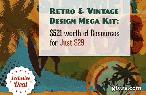 Retro & Vintage Design Mega Kit: $521 worth of Premium Resources for Just $29