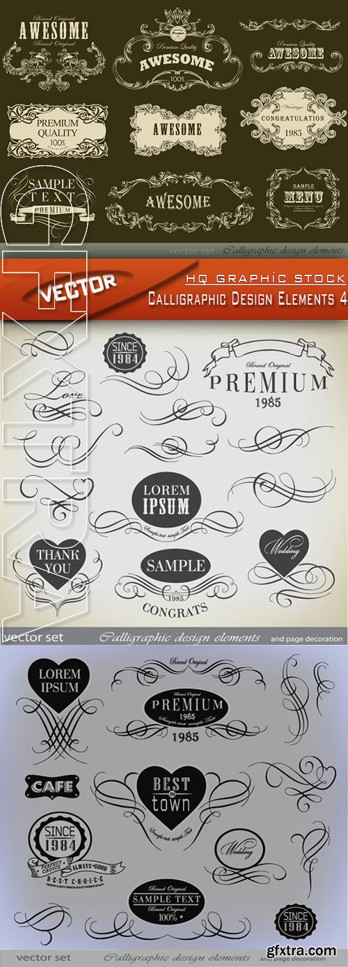 Stock Vector - Calligraphic Design Elements 4