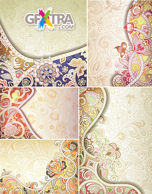 Abstract floral backgrounds in asia style