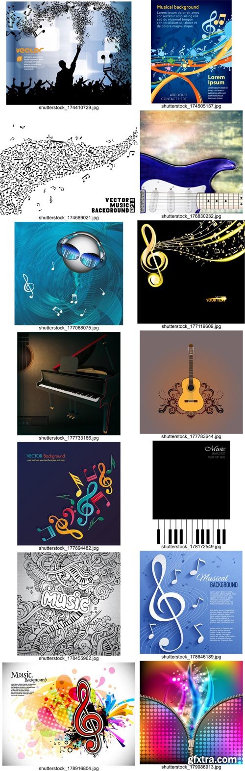 Stock Vectors - Music background, 25xEps