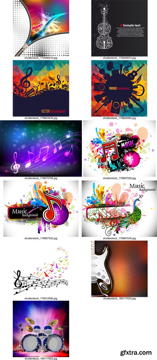 Stock Vectors - Music background, 25xEps