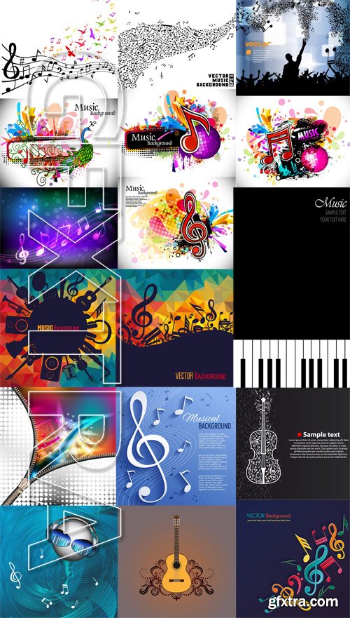 Stock Vectors - Music background, 25xEps