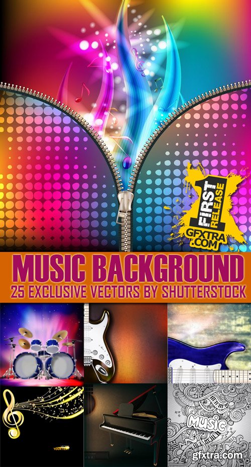 Stock Vectors - Music background, 25xEps