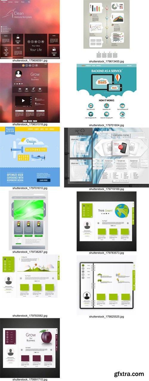 Stock Vectors - Website template 6, 25xEps