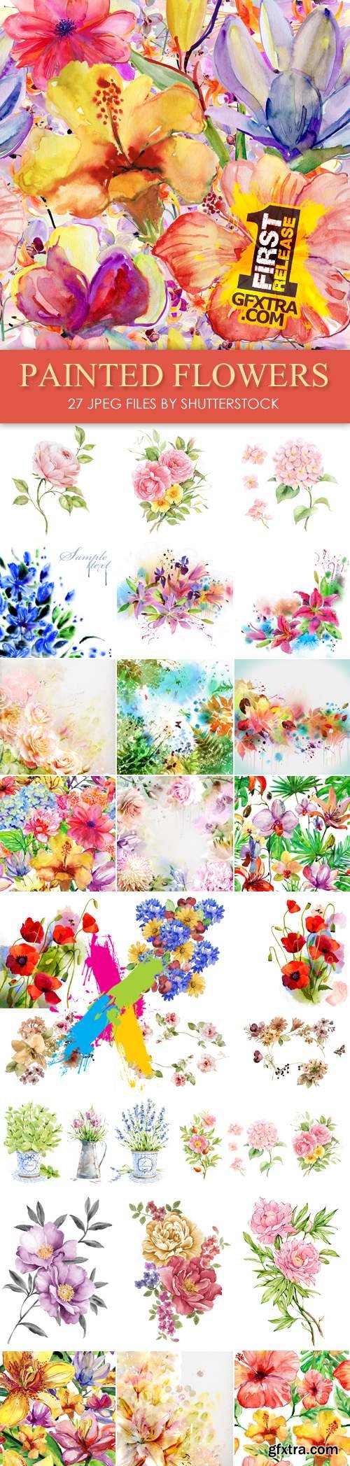 Stock Photo - Painted Flowers