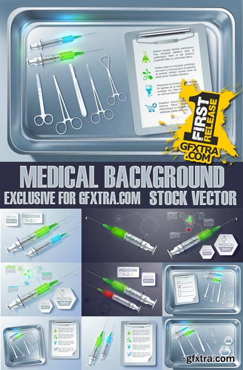 Stock Vectors - Medical background, 25xEps