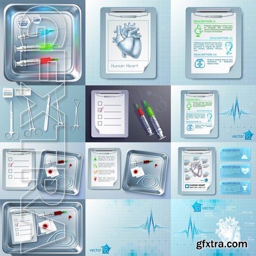 Stock Vectors - Medical background, 25xEps