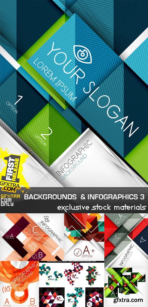 Abstract Backgrounds & Infographics Collection 3, 25xEPS