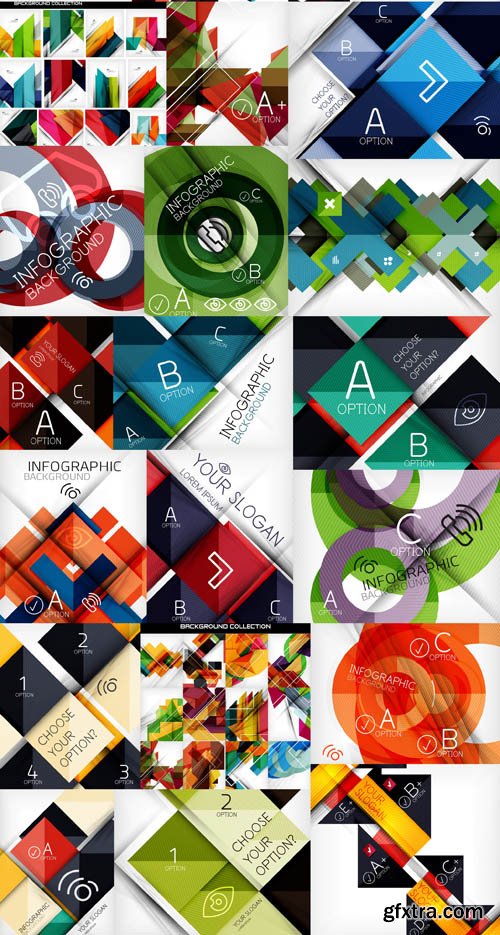 Abstract Backgrounds & Infographics Collection 3, 25xEPS